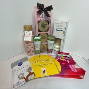 Gift Bundle - Body Butters, Diffuser, Glass Water Bottle, Foot Scrubs, etc… NWT